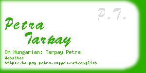 petra tarpay business card